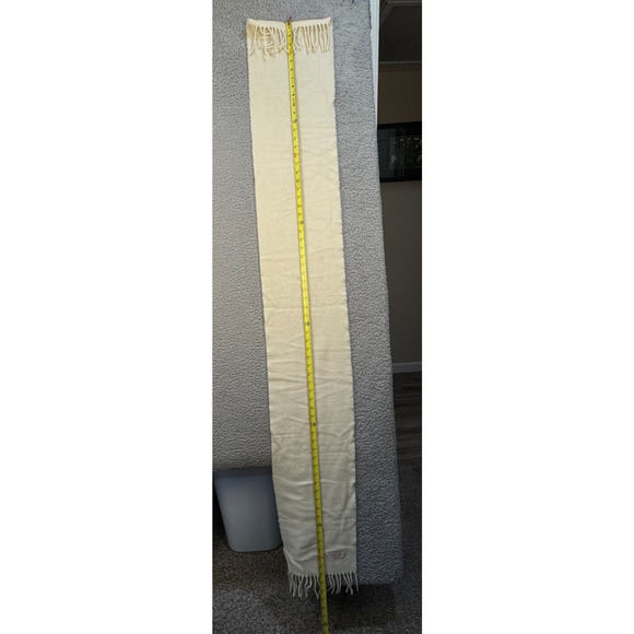 Cristina Chiti Ivory Italian Wool Scarf Shawl Tassel Fringe - Picture 3 of 4